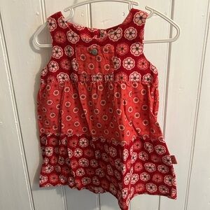 Name it 9m Red polka dots floral Sleeveless a-line dress